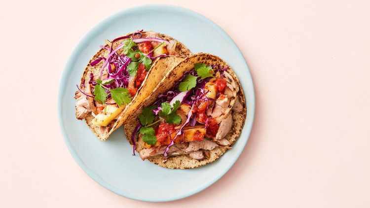 grilled pork and pineapple tacos