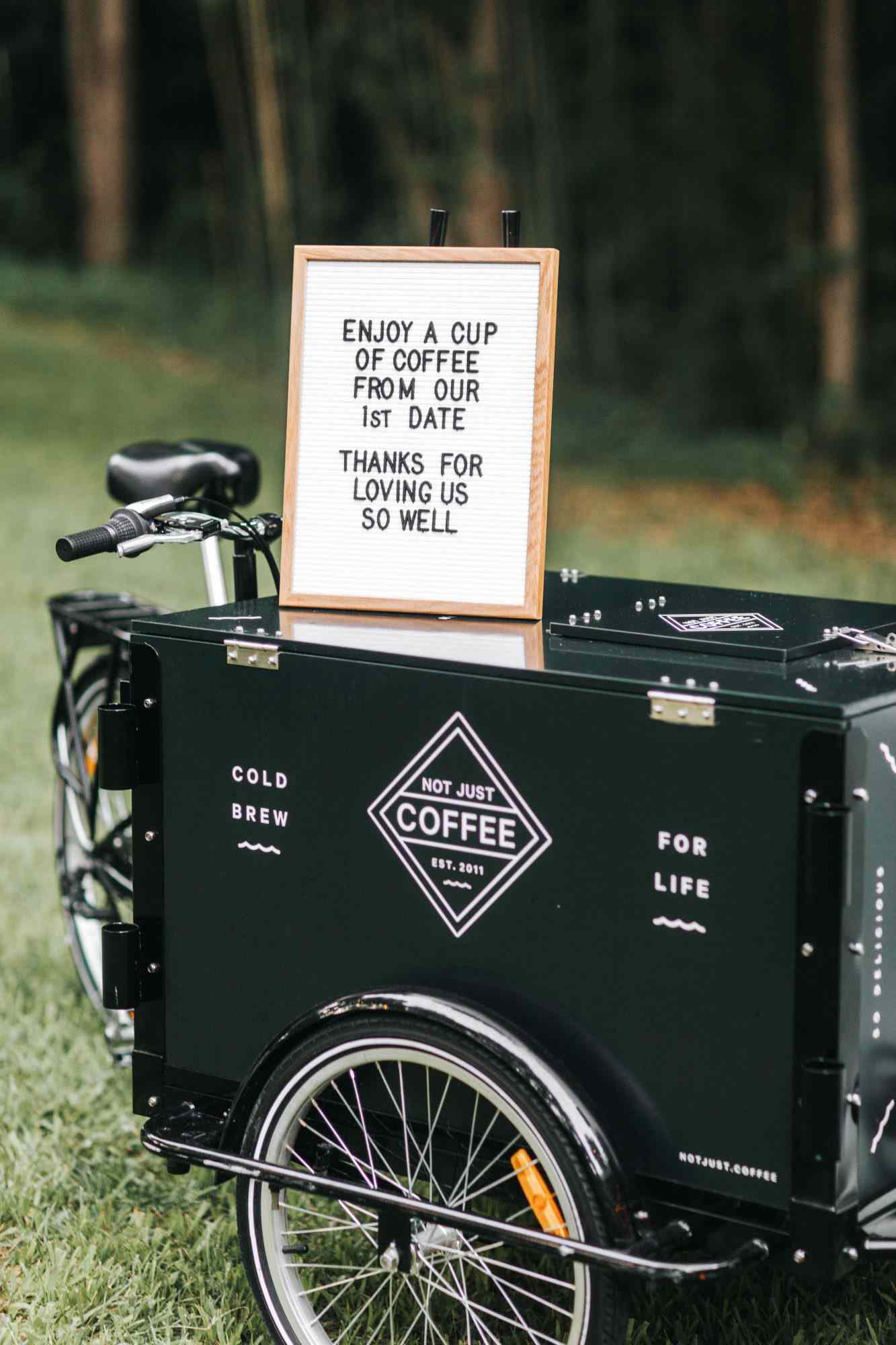 coffee wedding ideas black station with sign