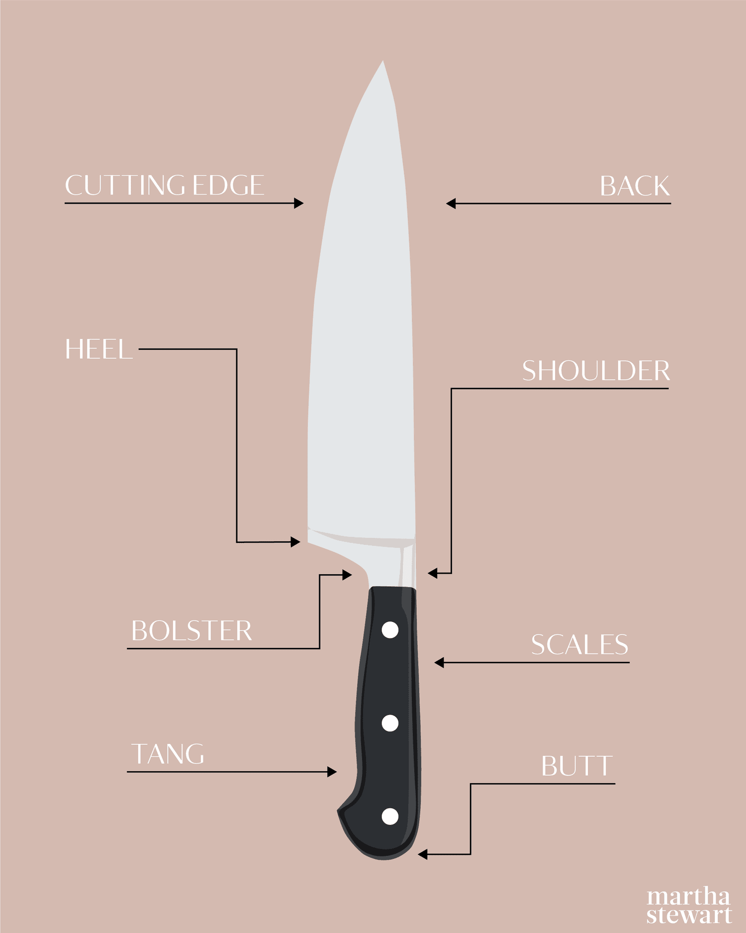 chef knife diagram