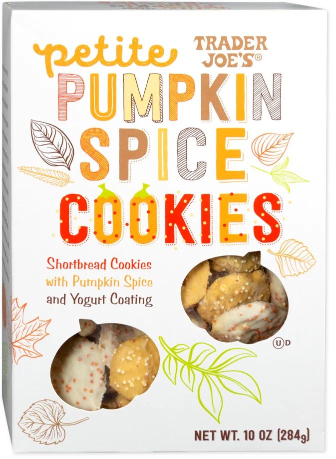 Box of Trader Joes Petite Pumpkin Spice Cookies