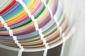 Close-up on color palette guide for printing and painting. 