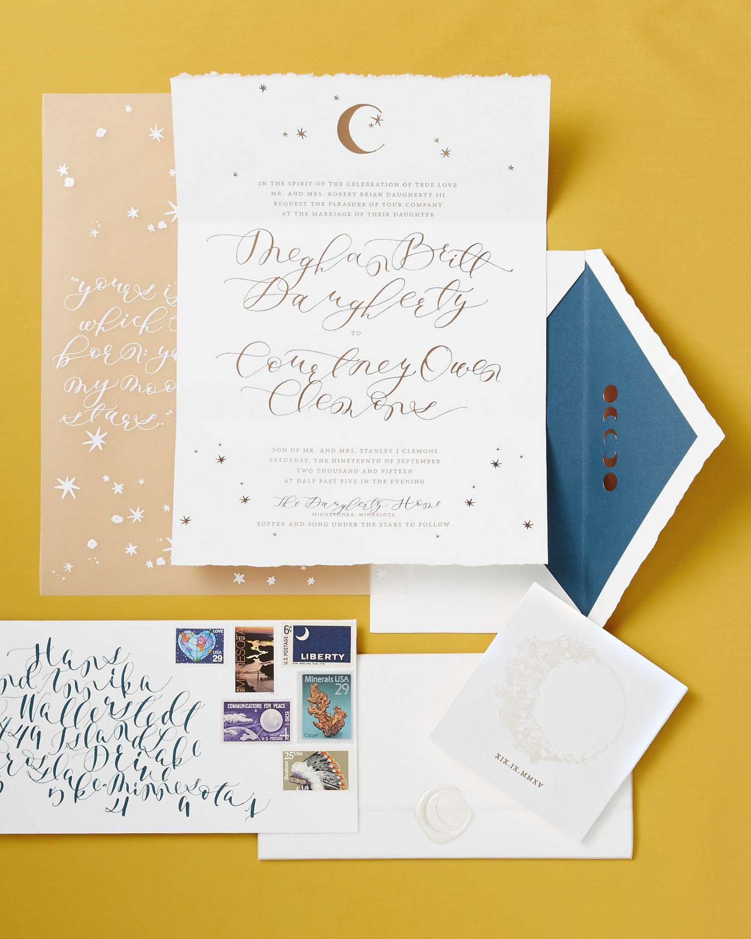 britt courtney wedding invitation suite