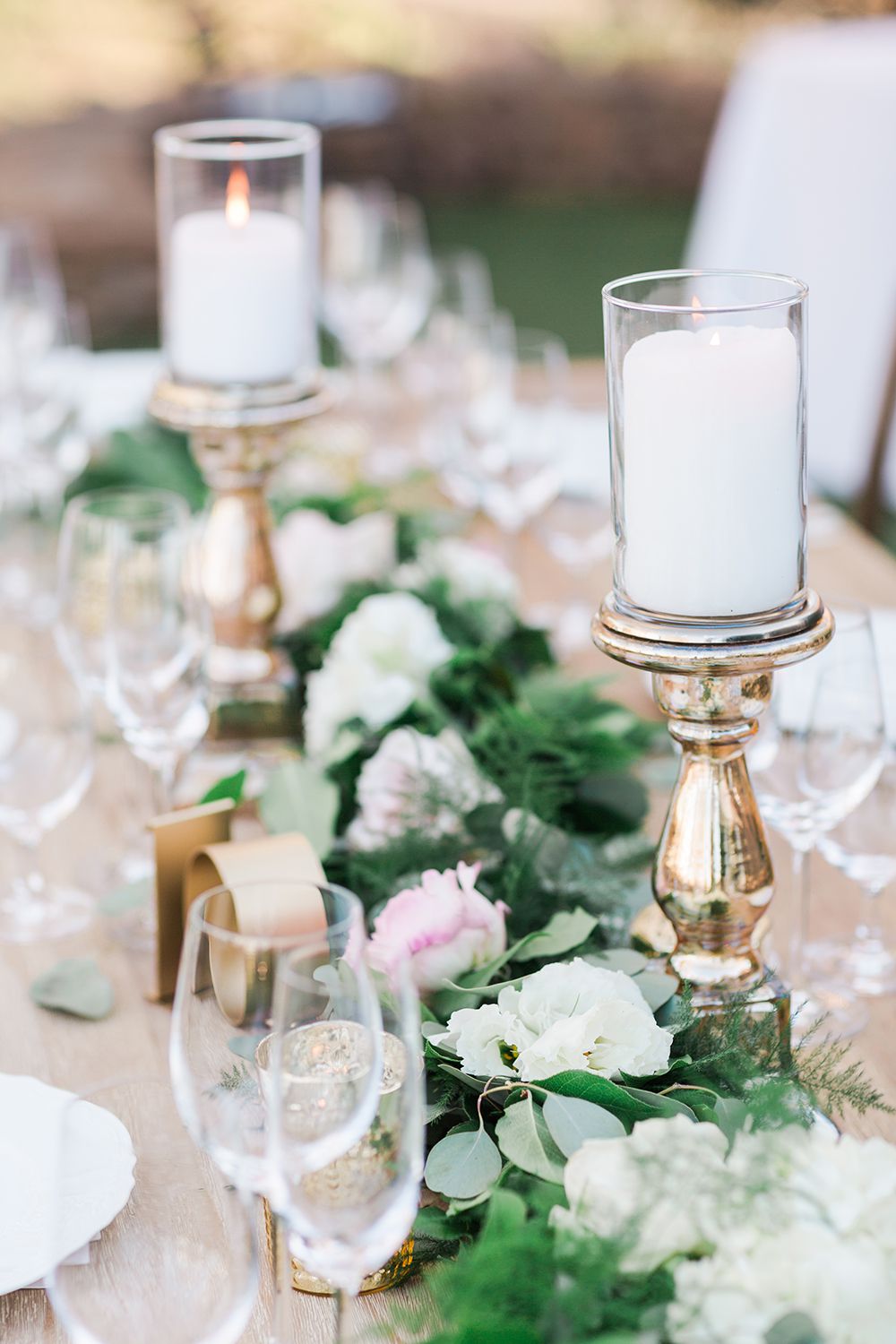 Peach, Green, and Gold Tablescape