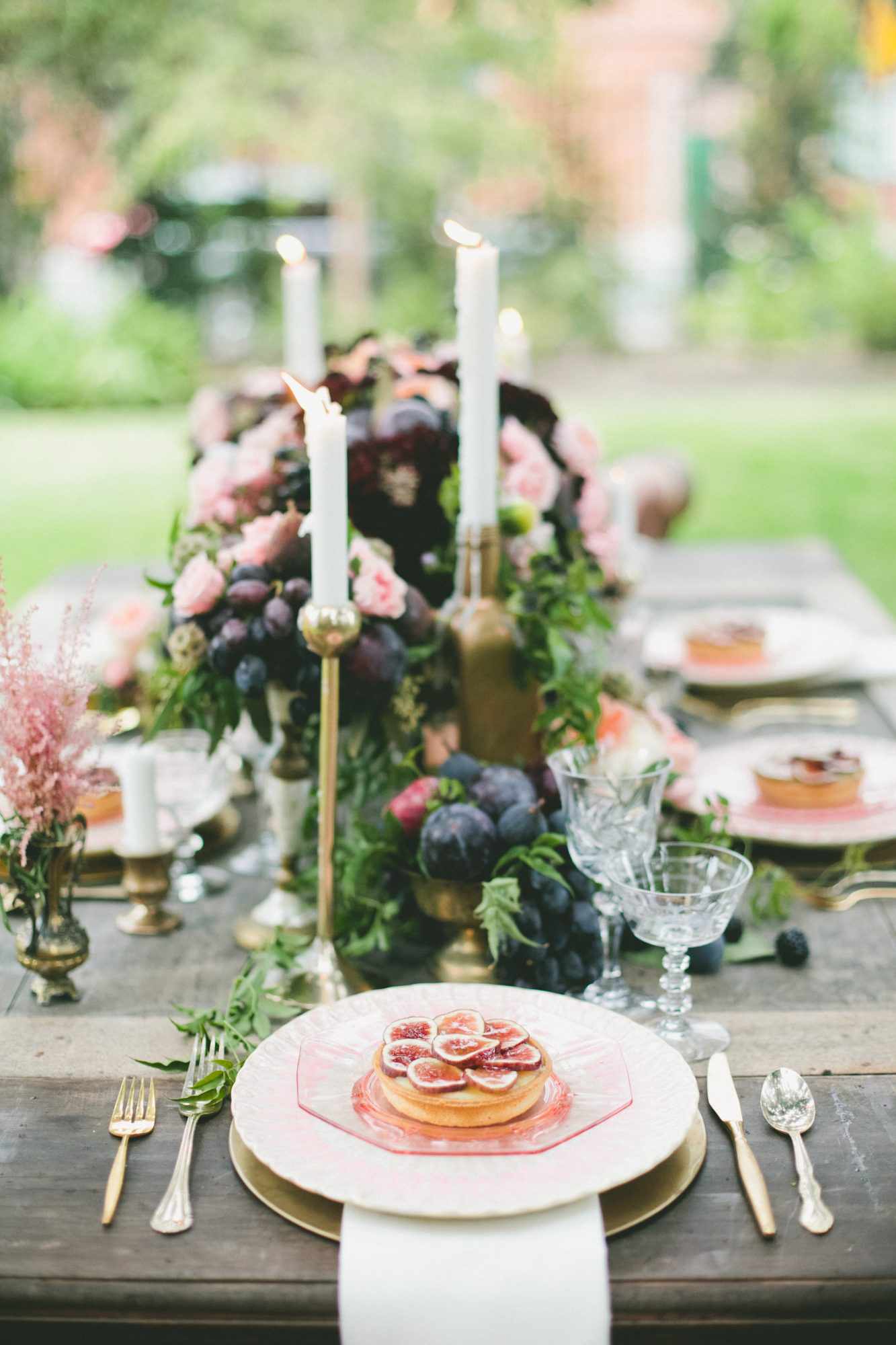Peach, Green, and Gold Tablescape
