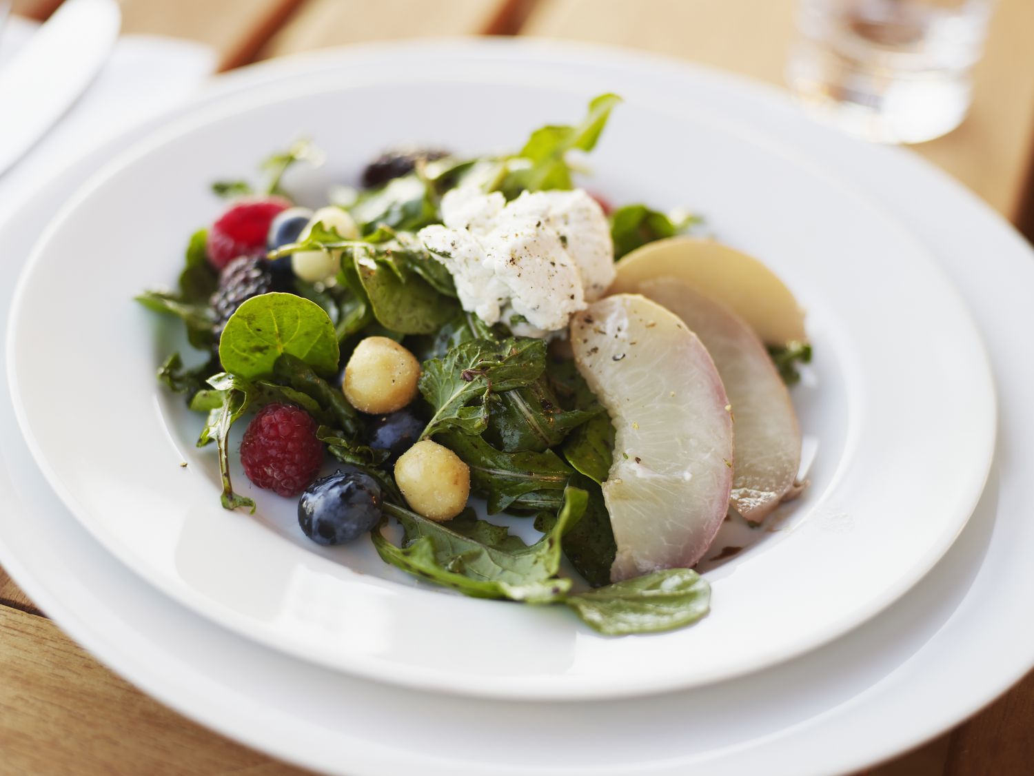 macadamia nuts on a salad