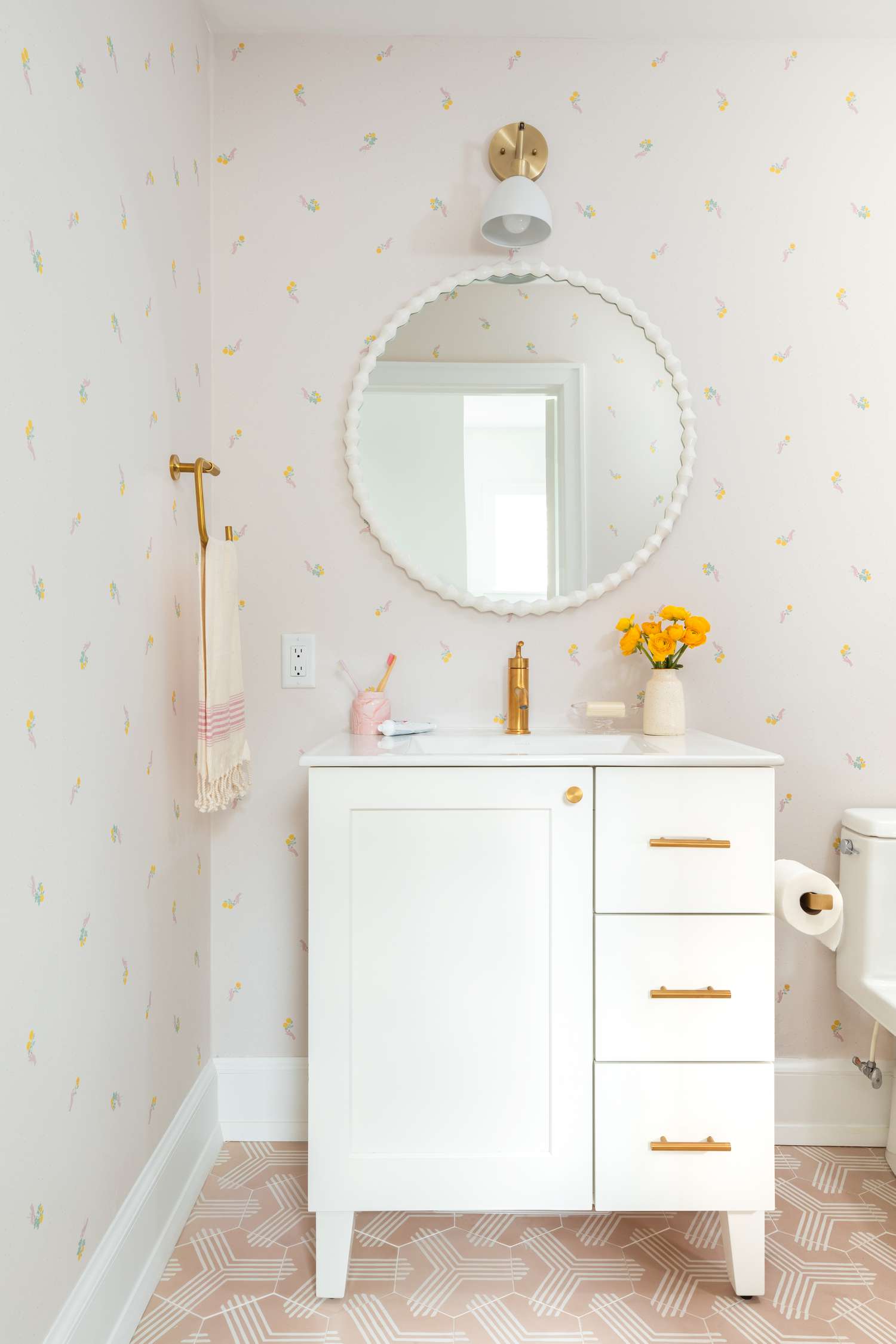 Vanity in small bathroom