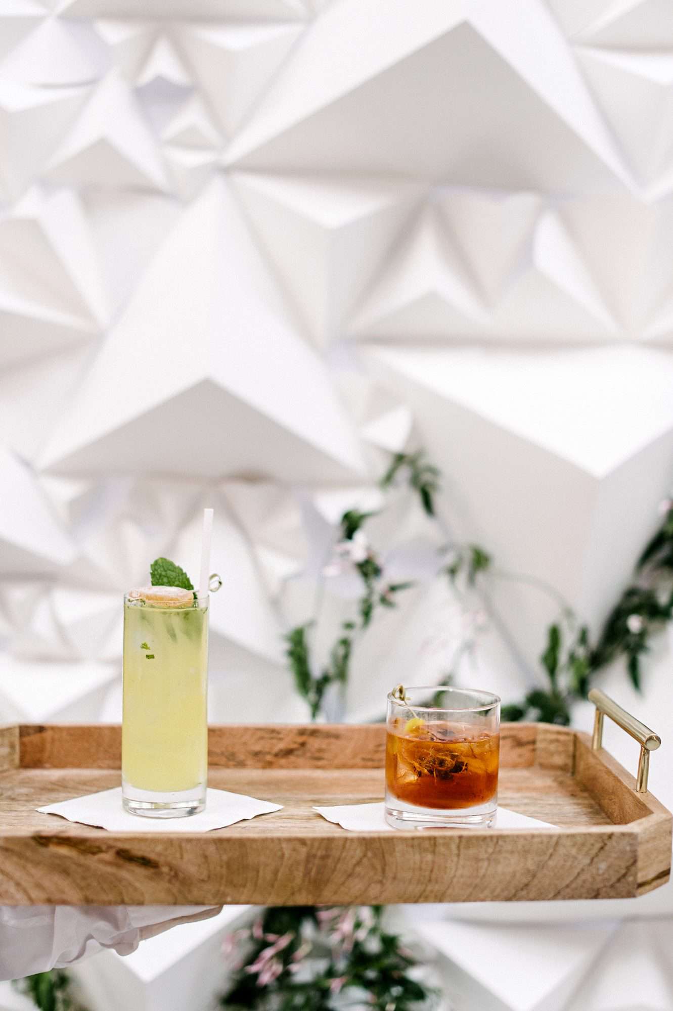 stephanie tim wedding cocktails on tray