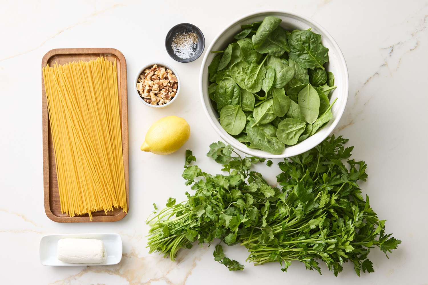  Lemony Pasta With Goat Cheese and Spinach