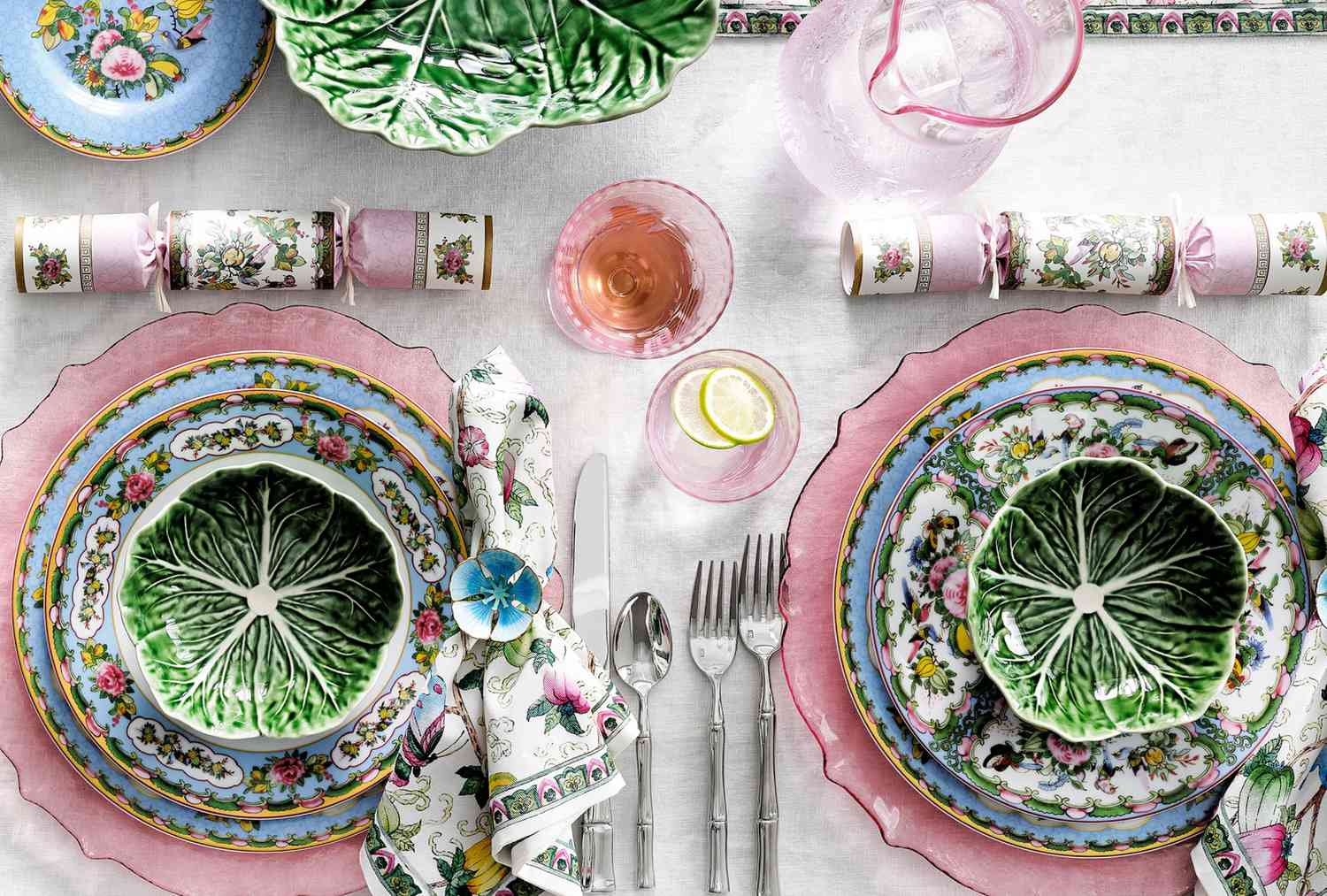 Cabbage dishes and tablescape