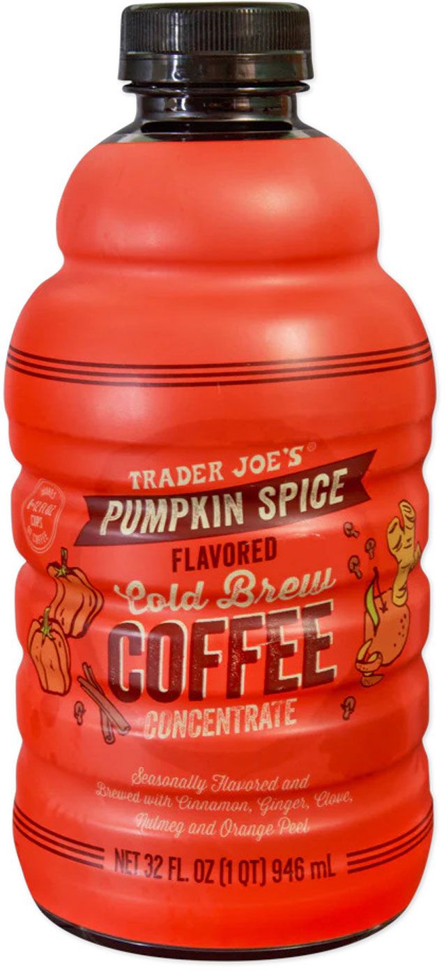 Trader Joes Pumpkin Spice Cold Brew Coffee Concentrate plastic bottle