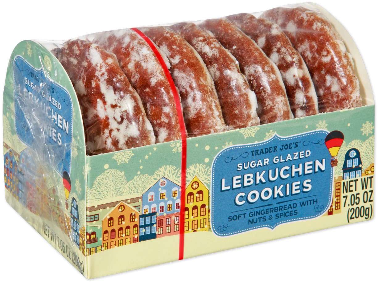 Package of Trader Joes sugar glazed Lebkuchen cookies