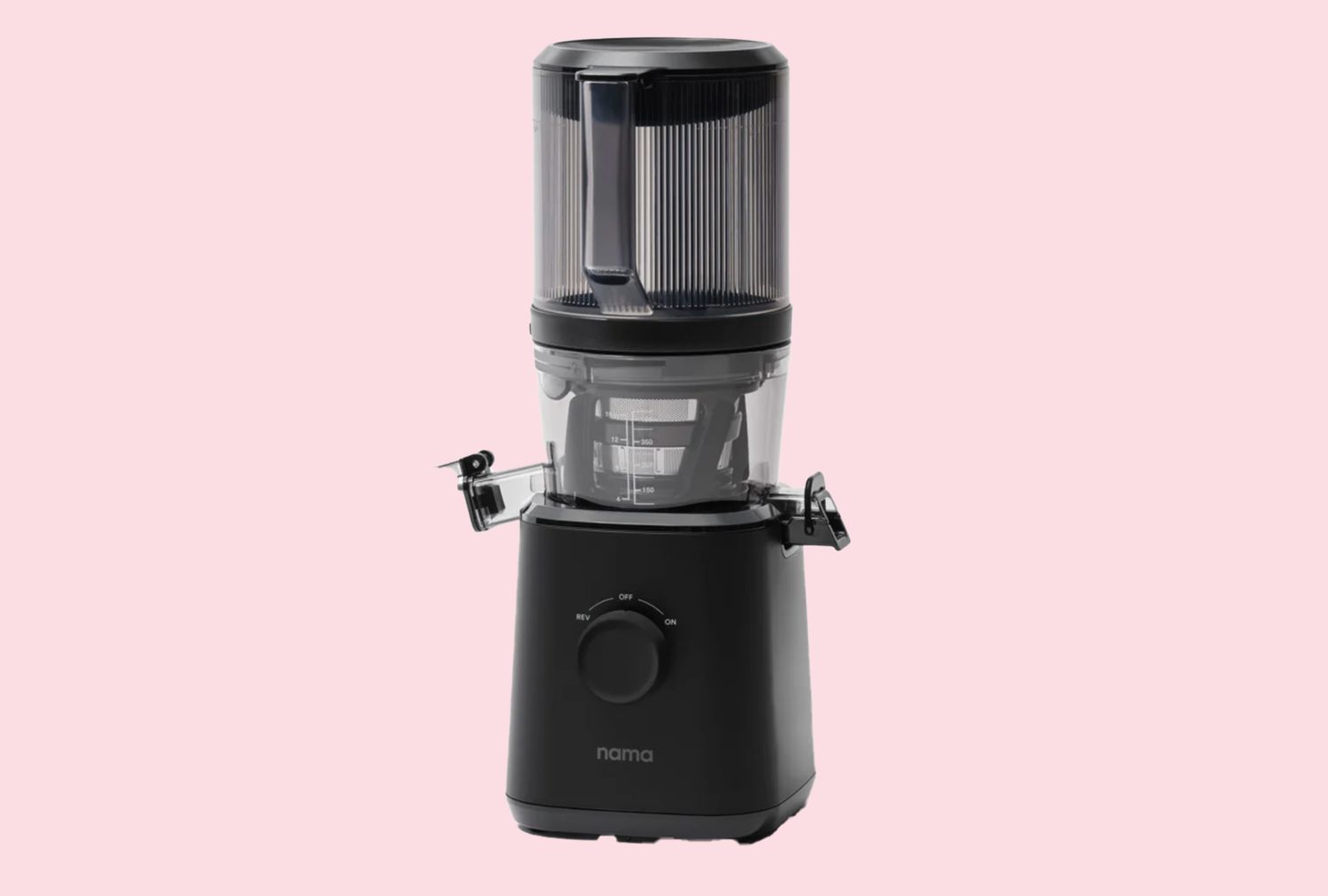A modern countertop blender with a large clear container and sleek black base