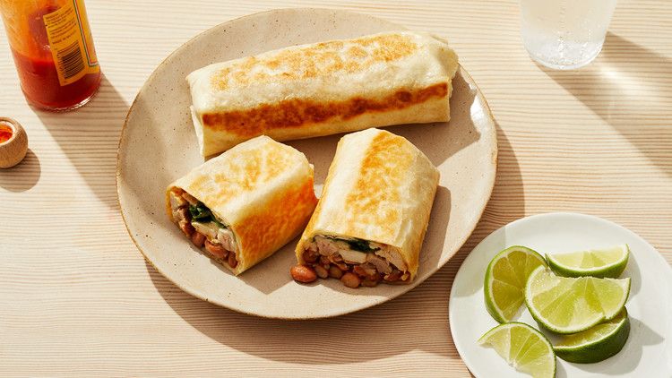 freezer burritos on tan plate