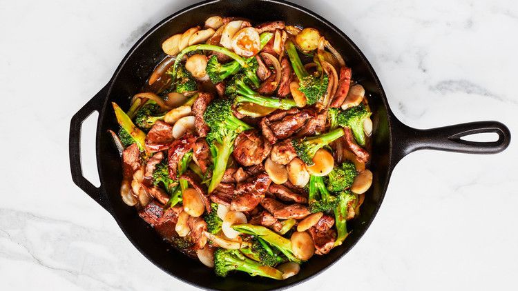 pork-and-broccoli stir-fry