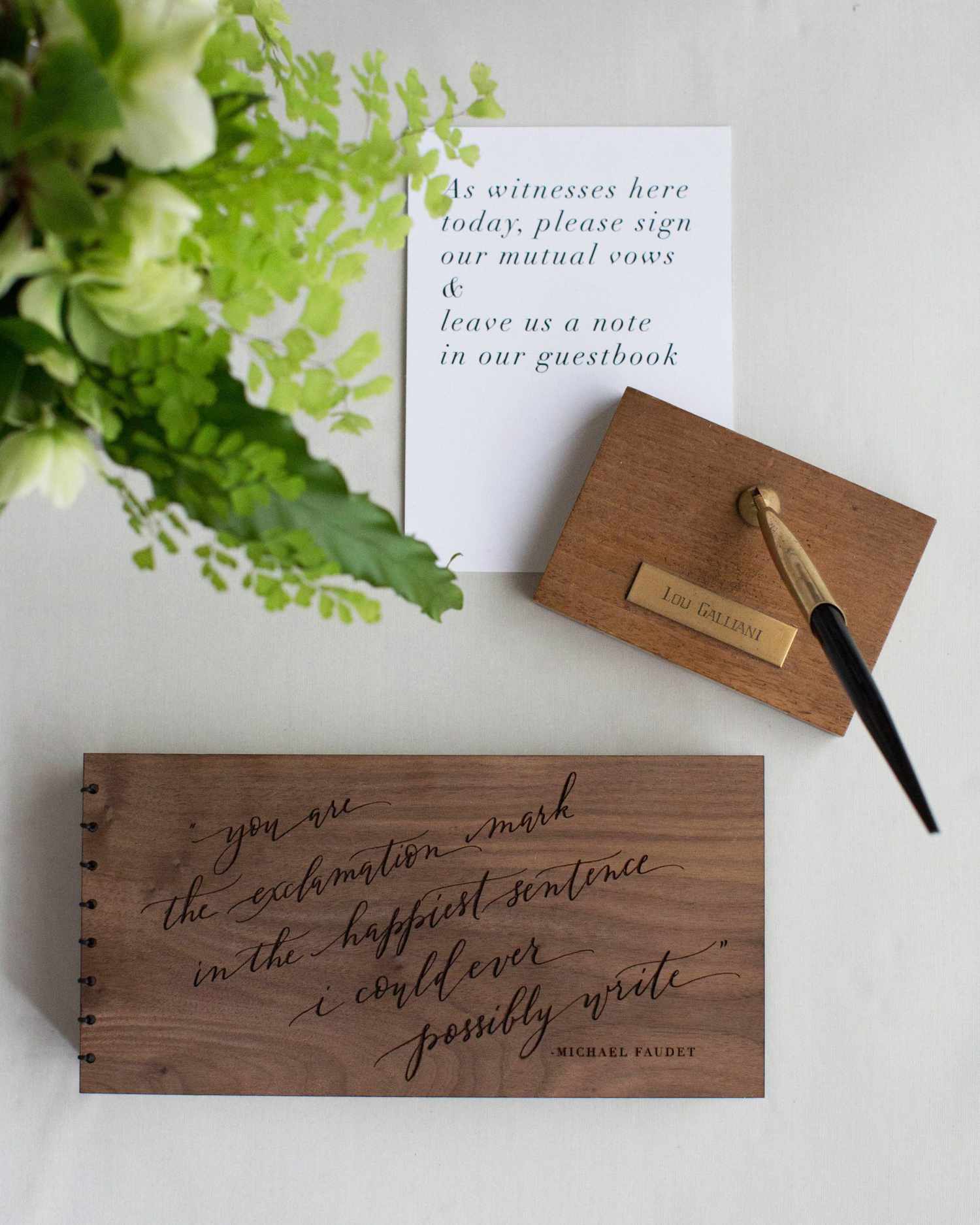guestbook with pen