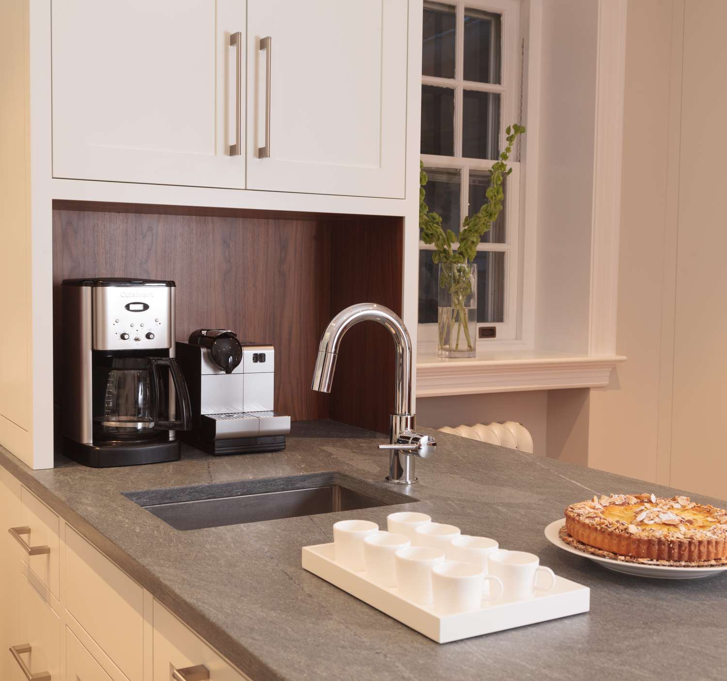 hidden countertop coffee bar 