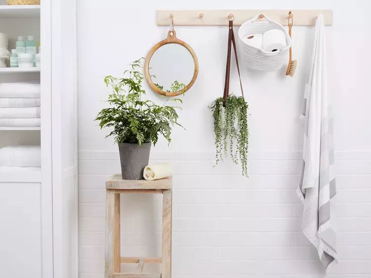 wall storage in the bathroom