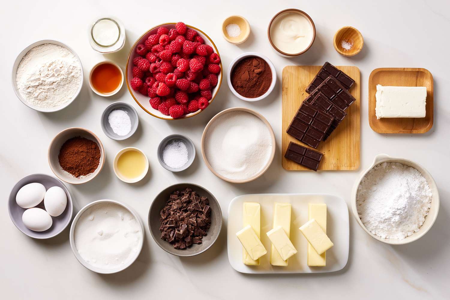 Chocolate-Raspberry Cake ingredients