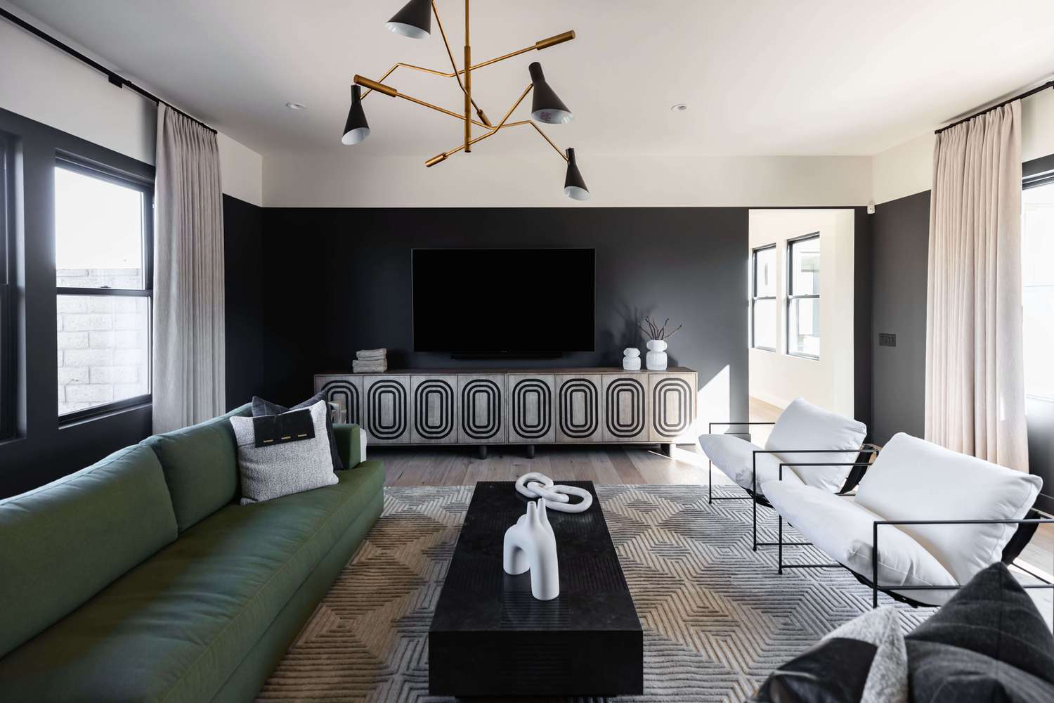 Black on black TV wall idea