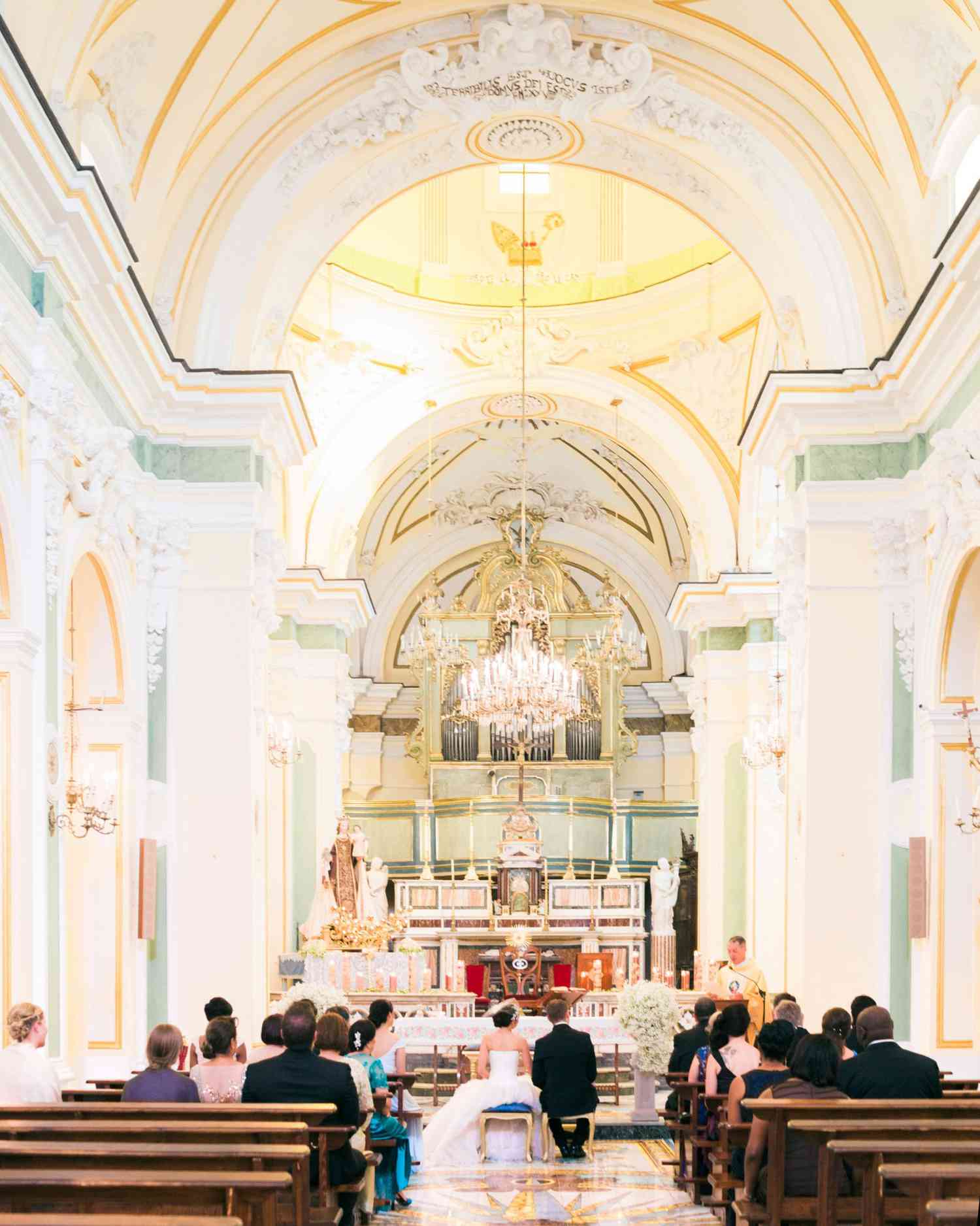 Bride and Groom at Ceremony Altar