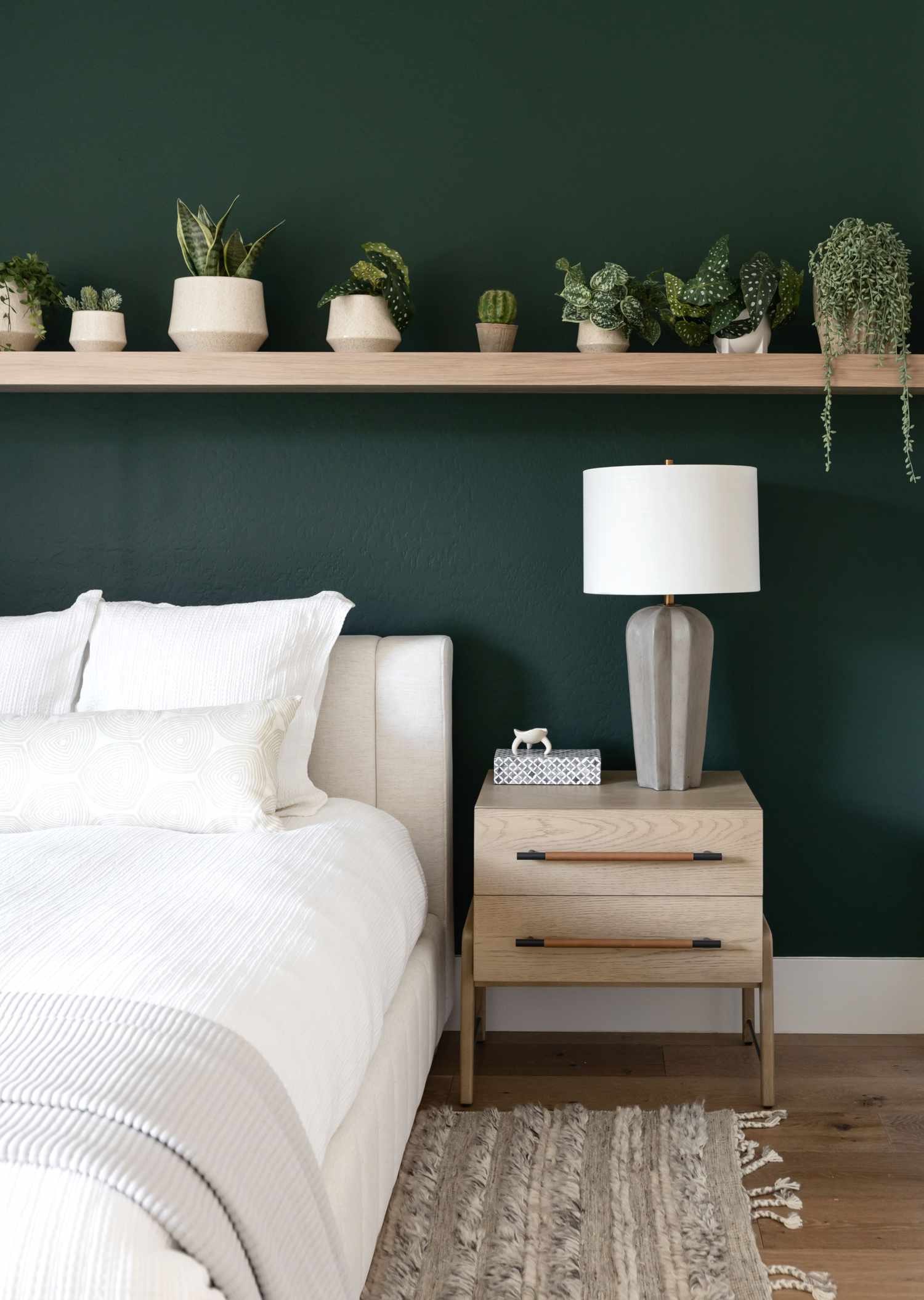 dark green bedroom