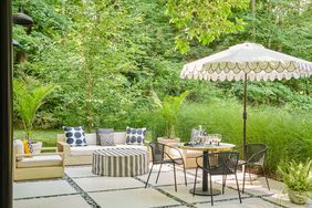 natural grass and large pavers with stones landscaping