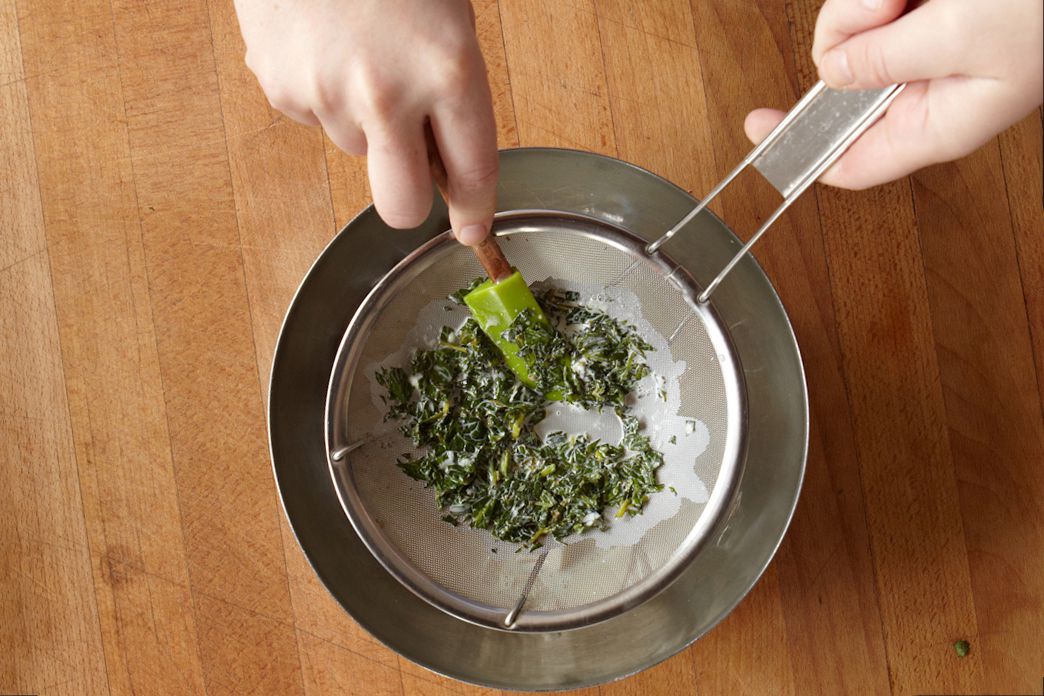 pressing mint intro strainer