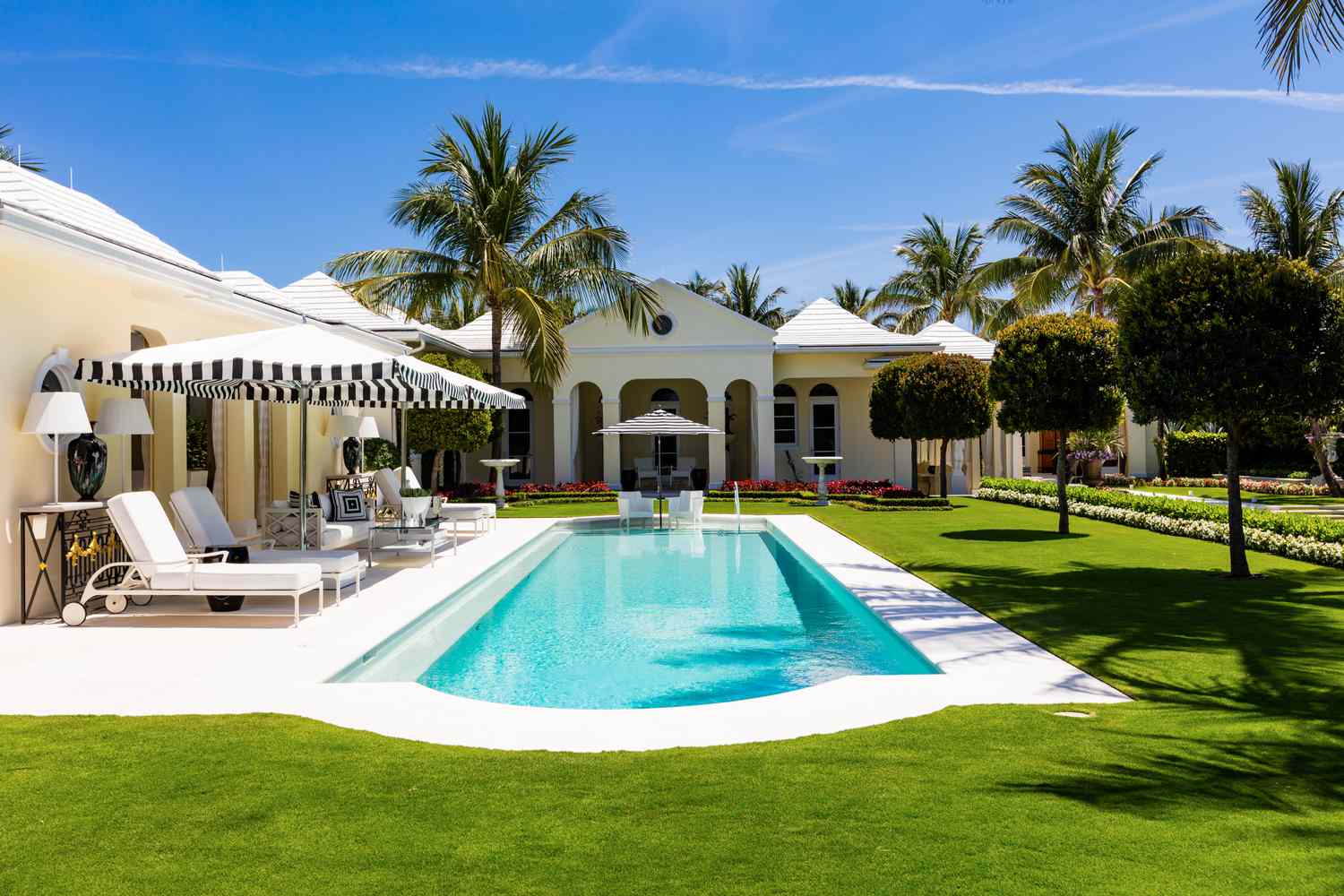 lush tropical pool landscaping