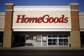 The entrance of a HomeGoods store with its sign visible above the entrance
