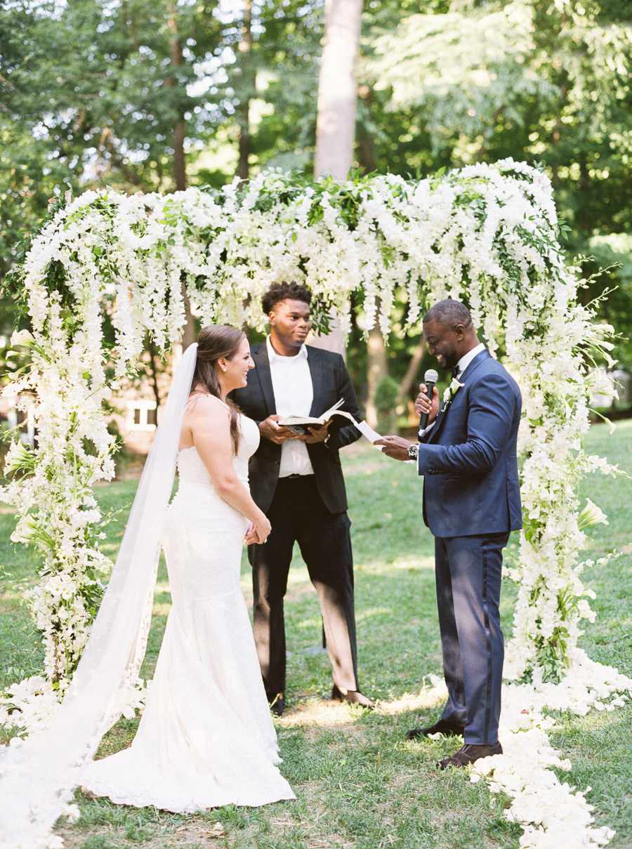 Tim reading ceremony vows