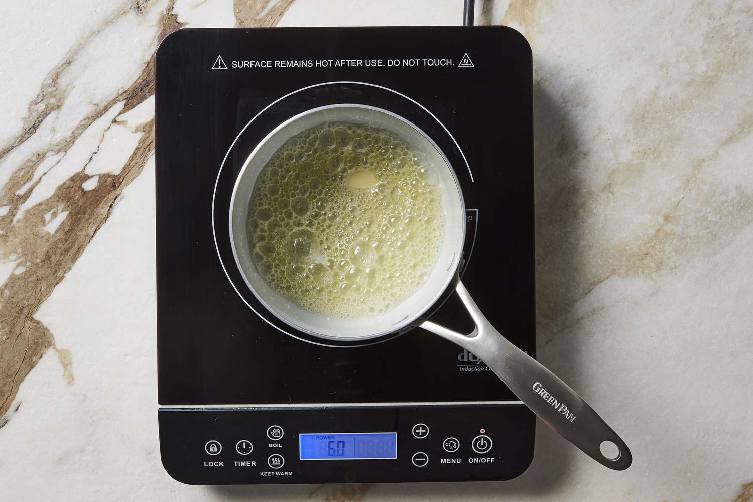 Croque Madame butter melting in pot