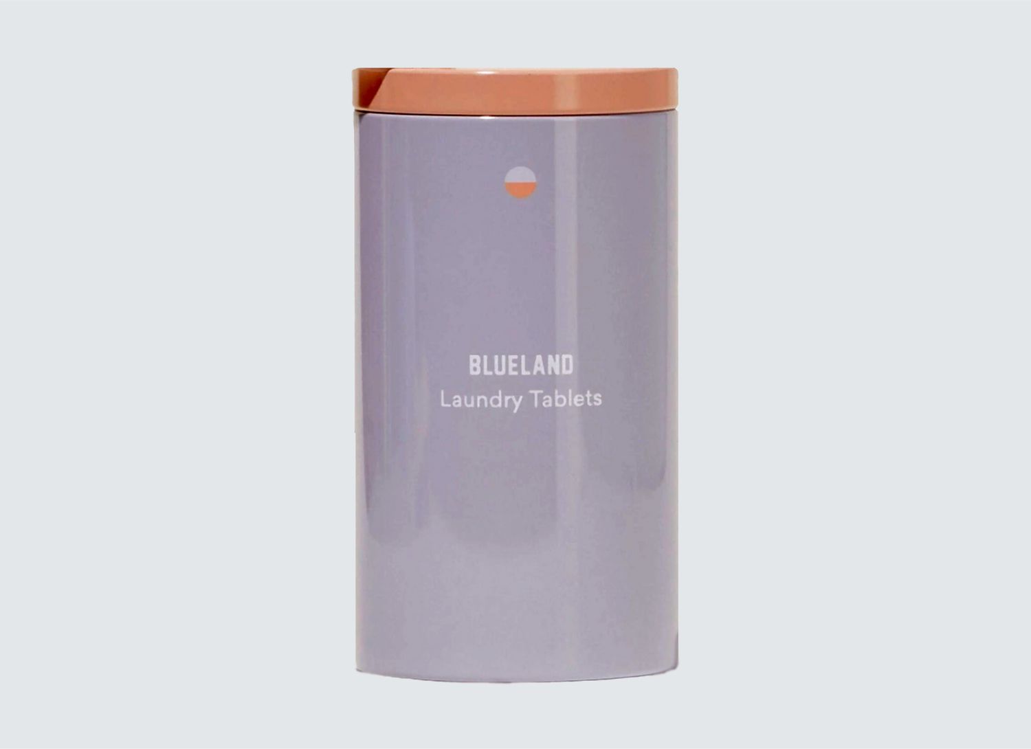 Blueland laundry tablets package on a grey background