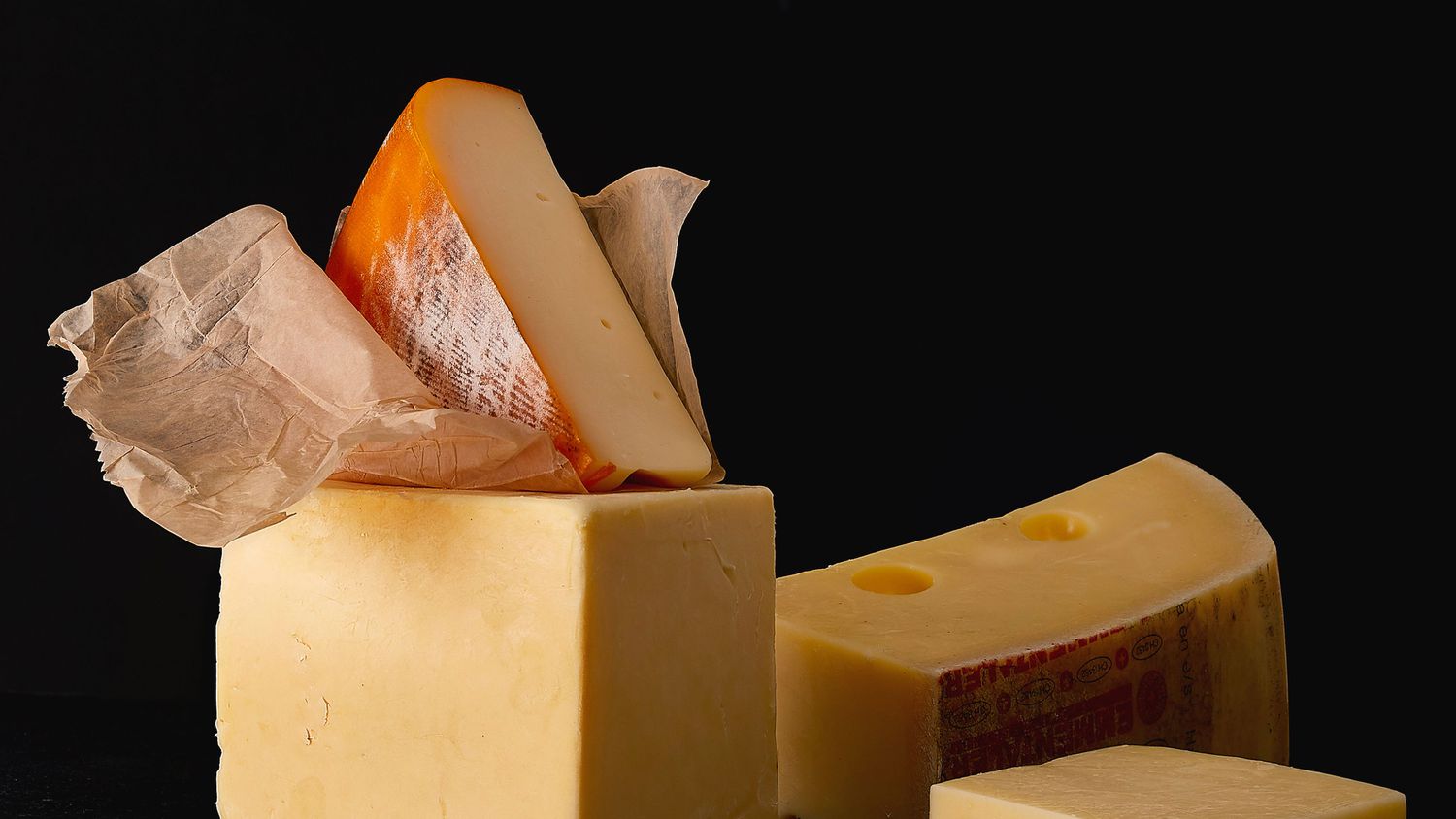 blocks and slices of semi-hard cheese