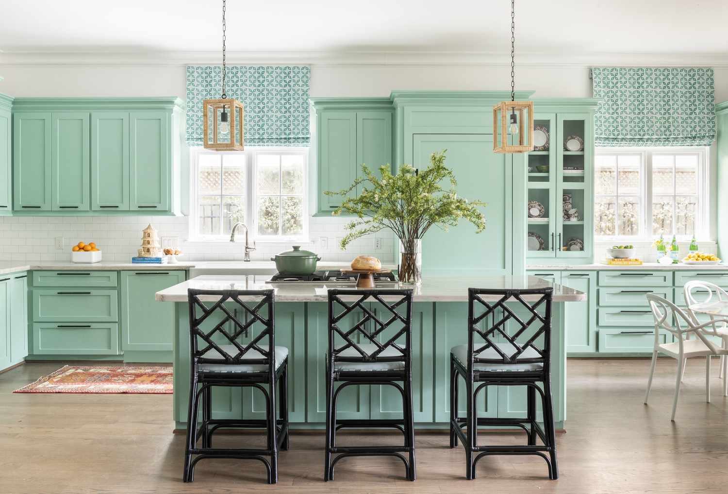 Spearmint Green and Black kitchen