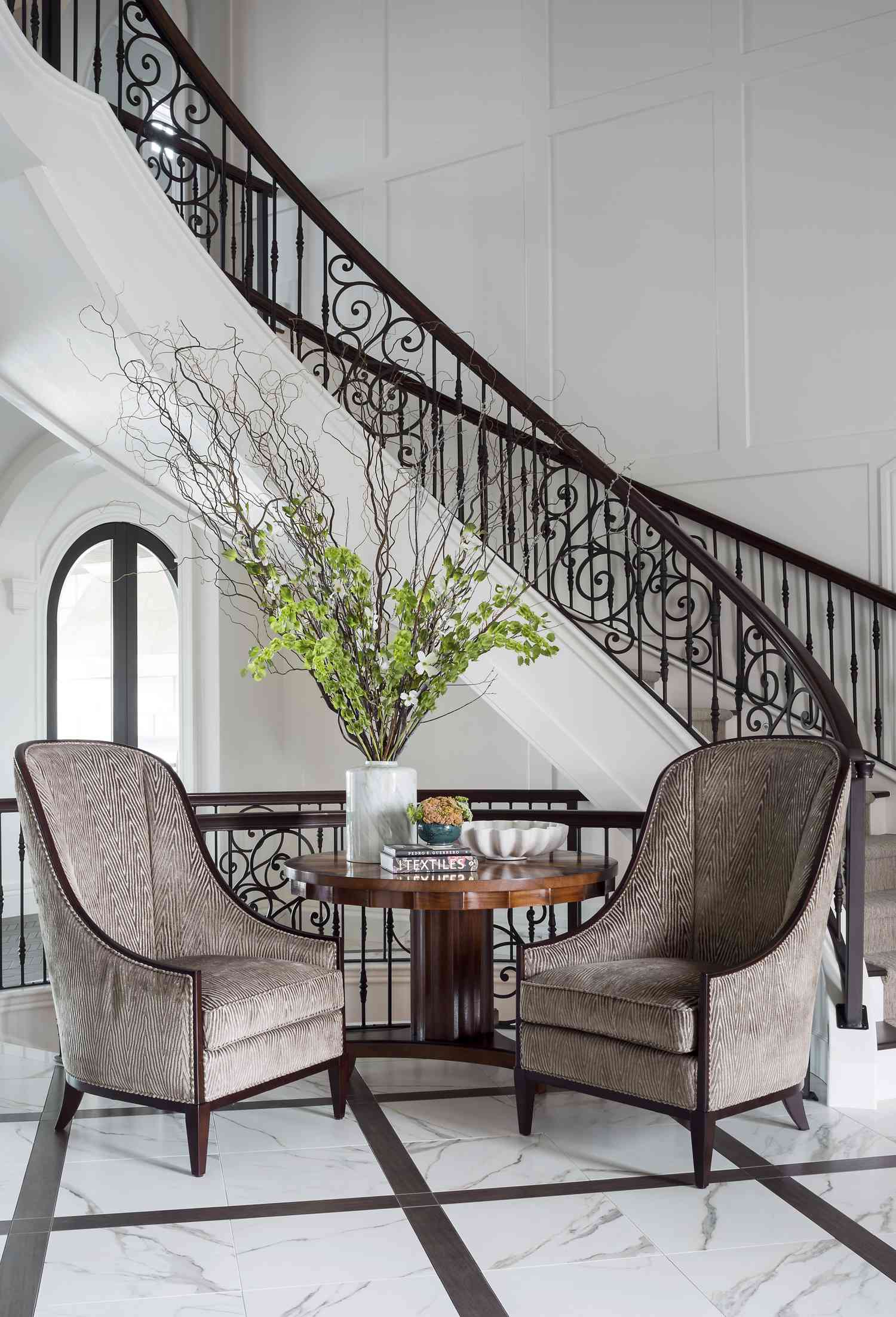 swirled ironwork railing