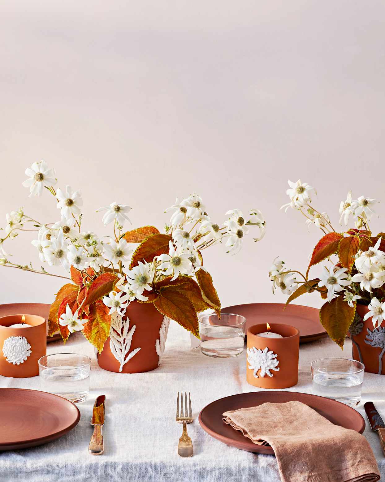 terracotta pot centerpieces
