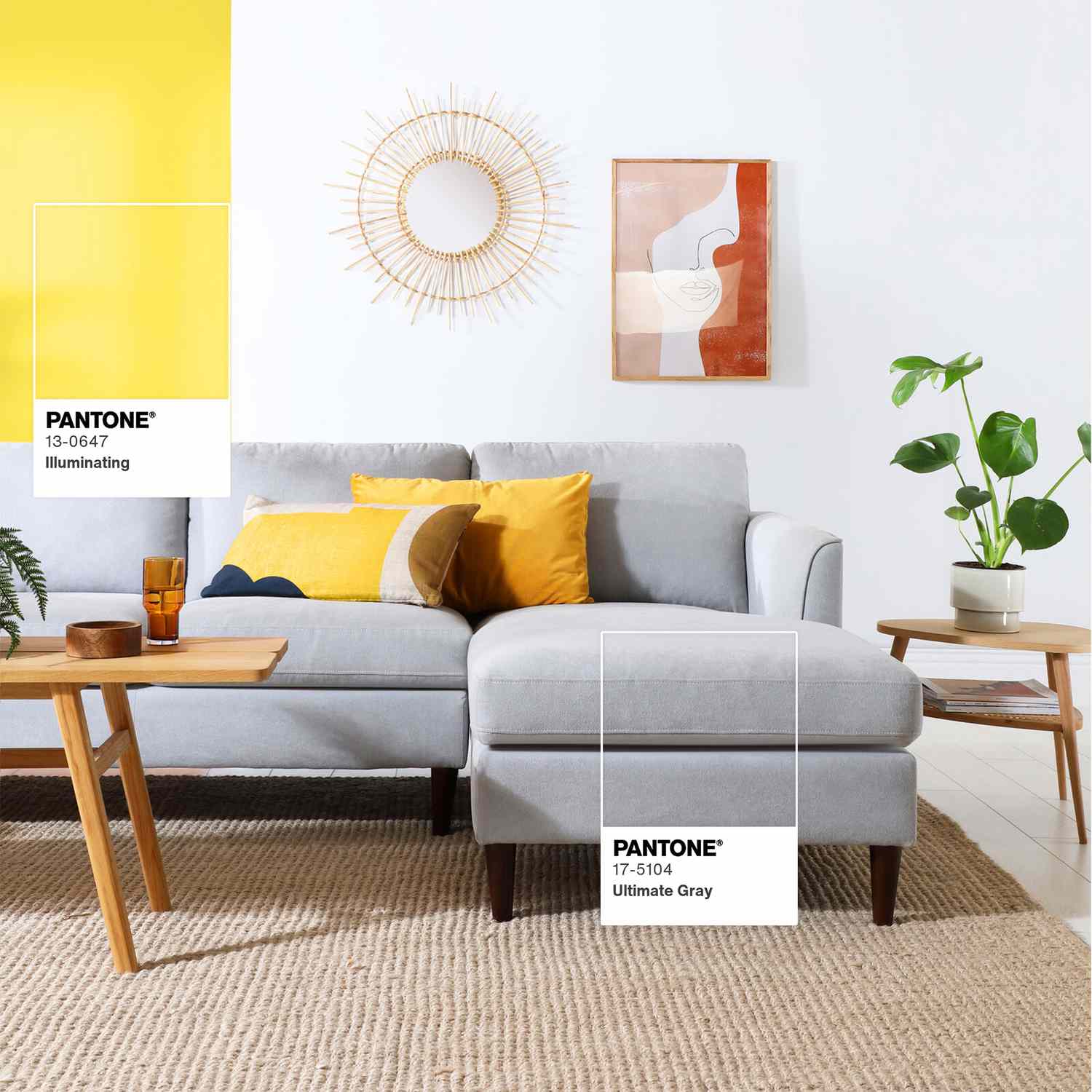 Pantone yellow and grey