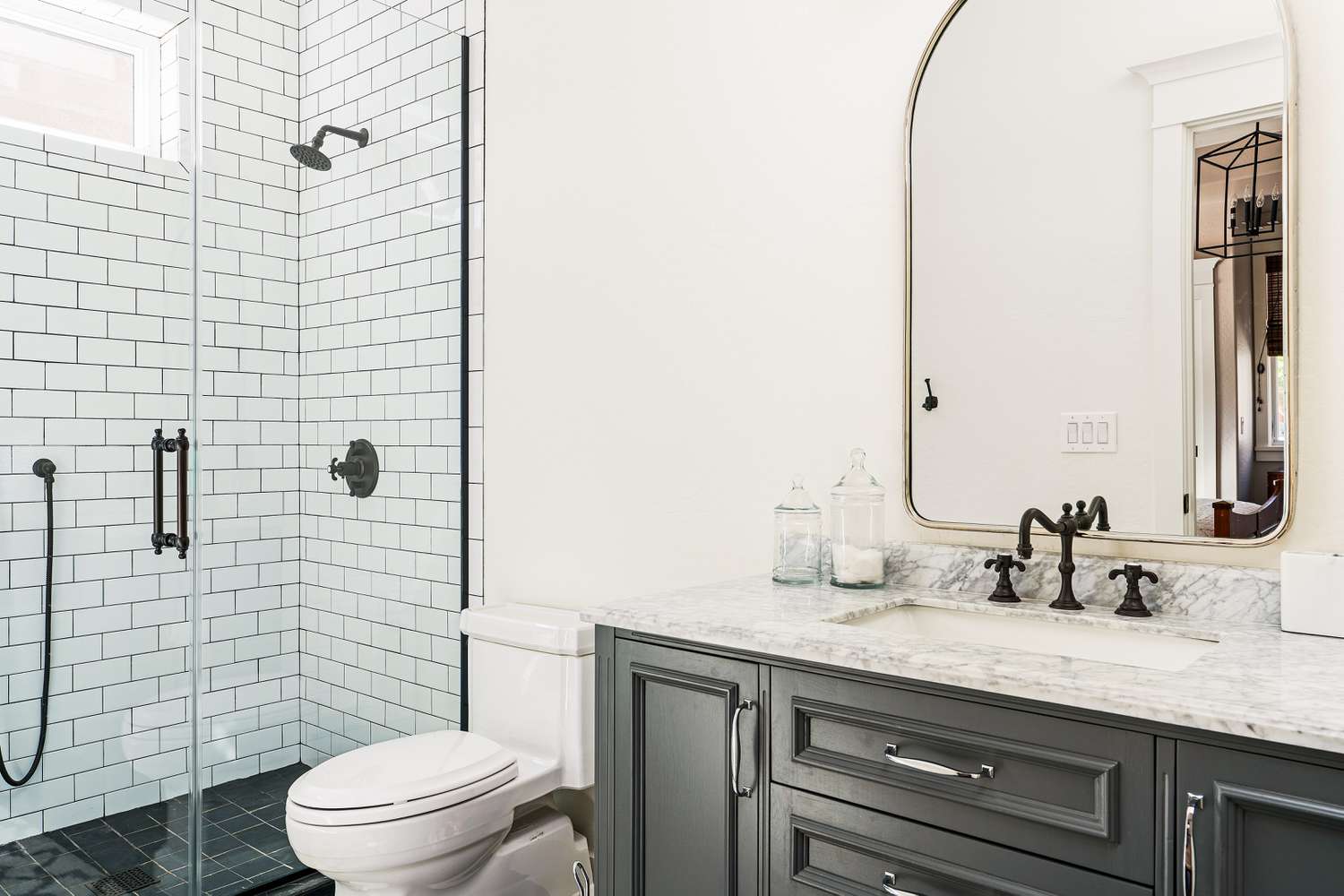 Modern grey and tile bathroom