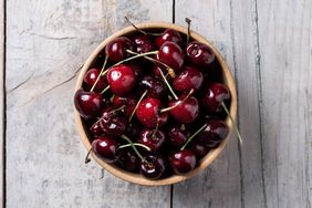 sweet cherries in a bowl