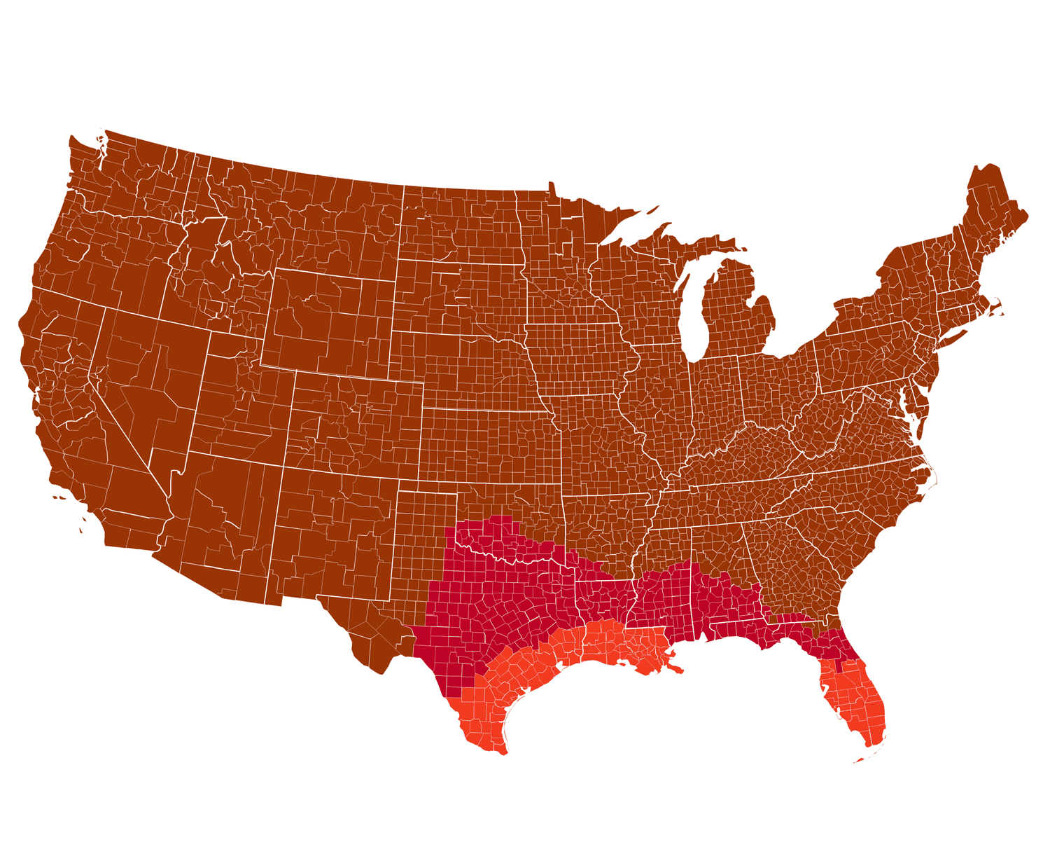 map of United States fall foliage peaks