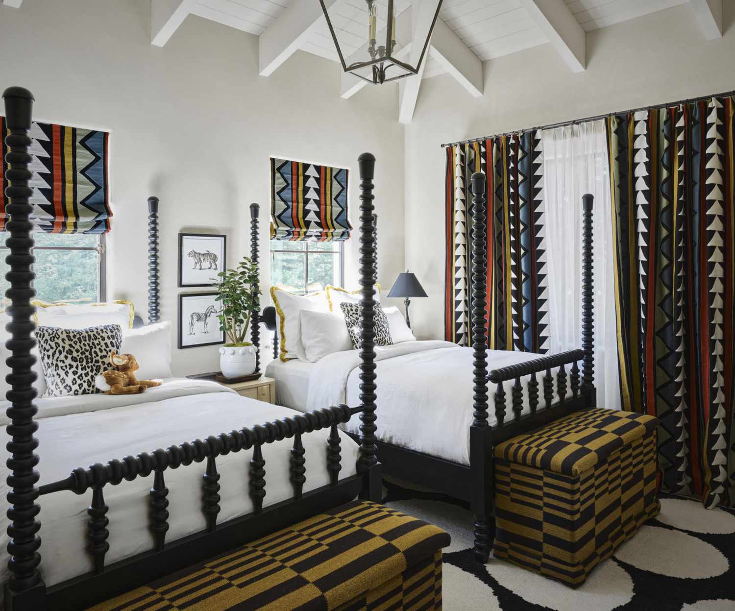 kid's room with bold prints and patterns