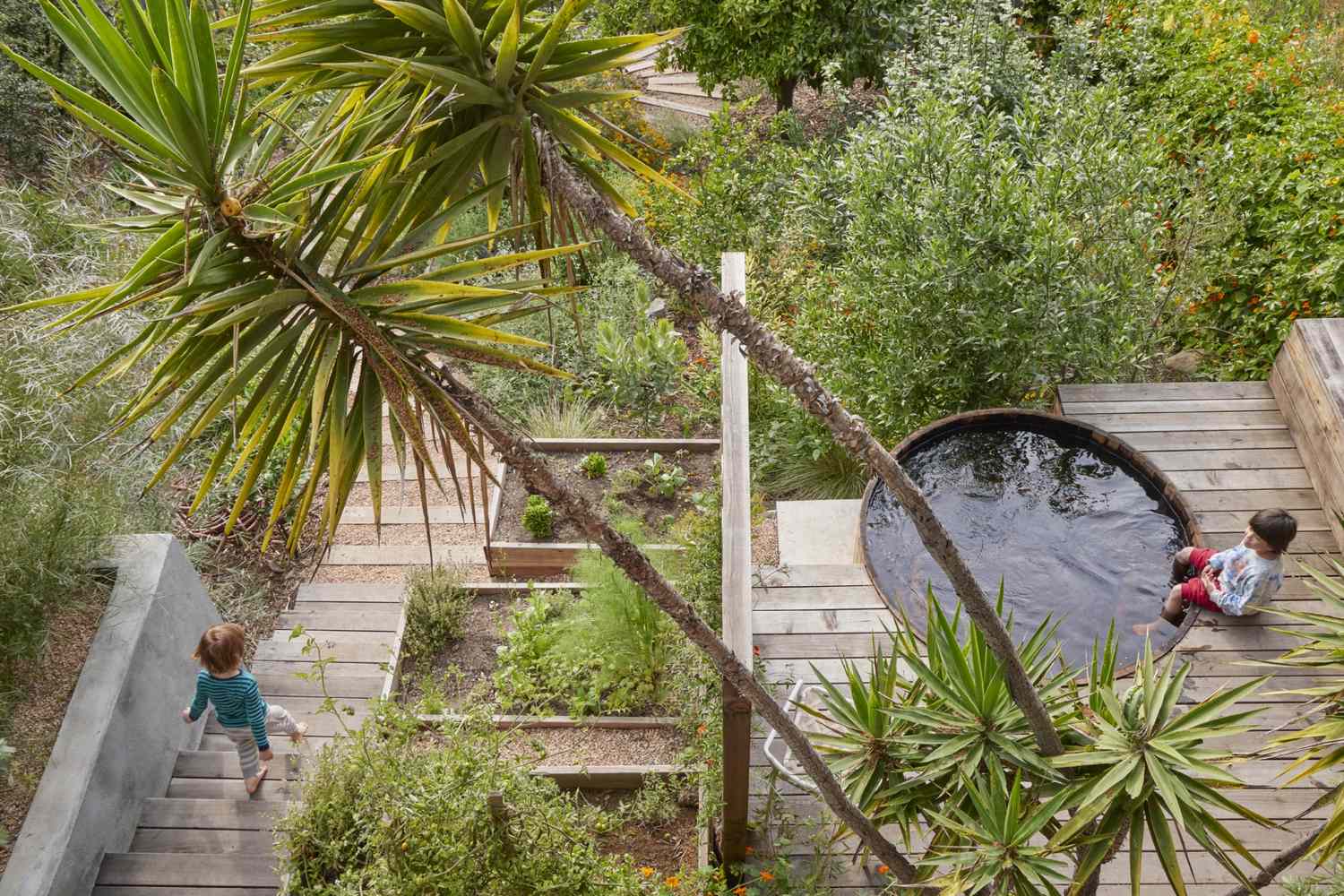 Zones in a sloped yard