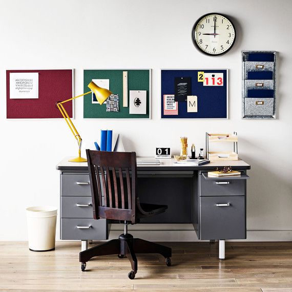 study desk clock bulletin board