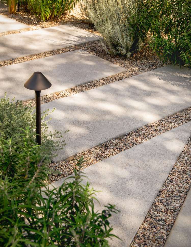 Wide Concrete Steps with Gravel