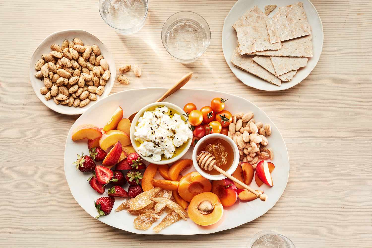 summer fruit nut platter