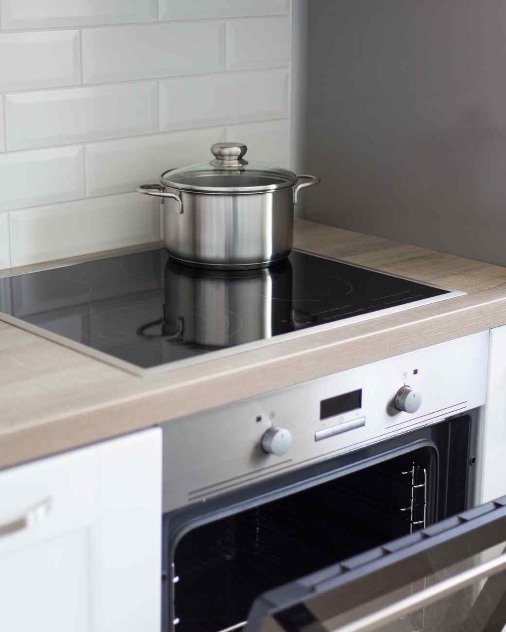 little kitchen interior with modern electronics