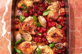 roasted chicken thighs with cherry tomatoes and pernod recipe