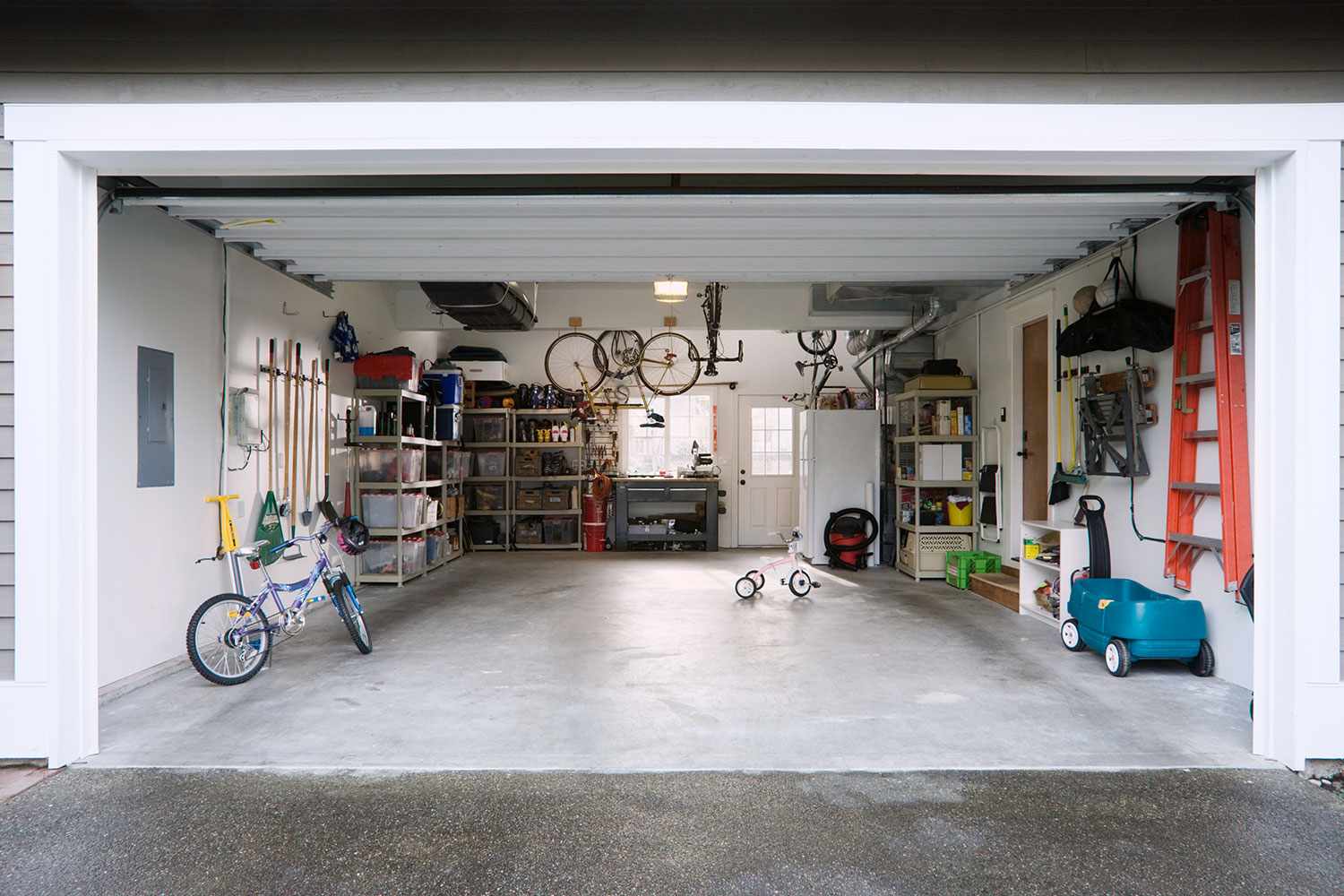 Interior of an organized garage