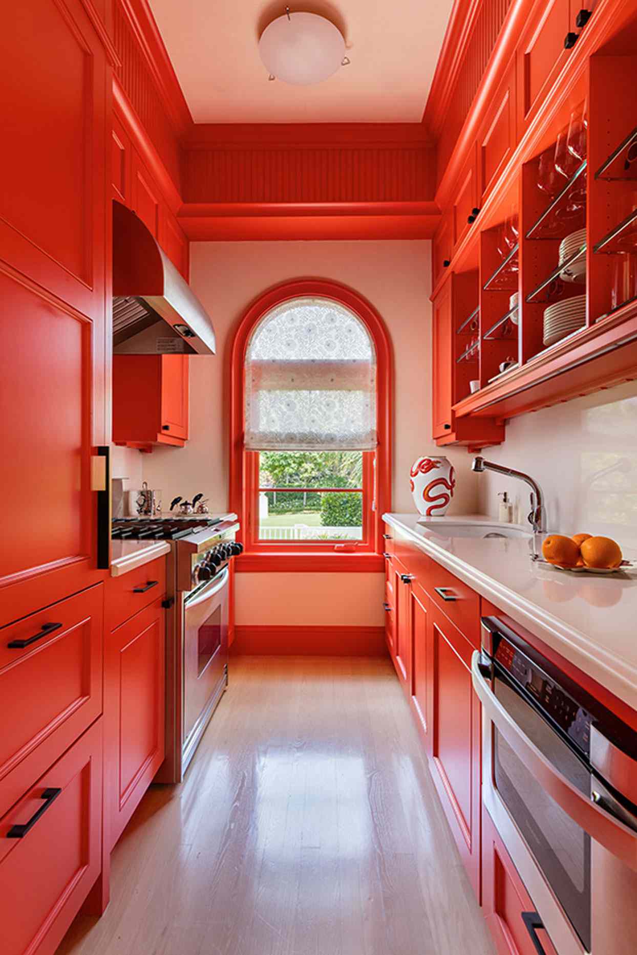 Orange and White kitchen