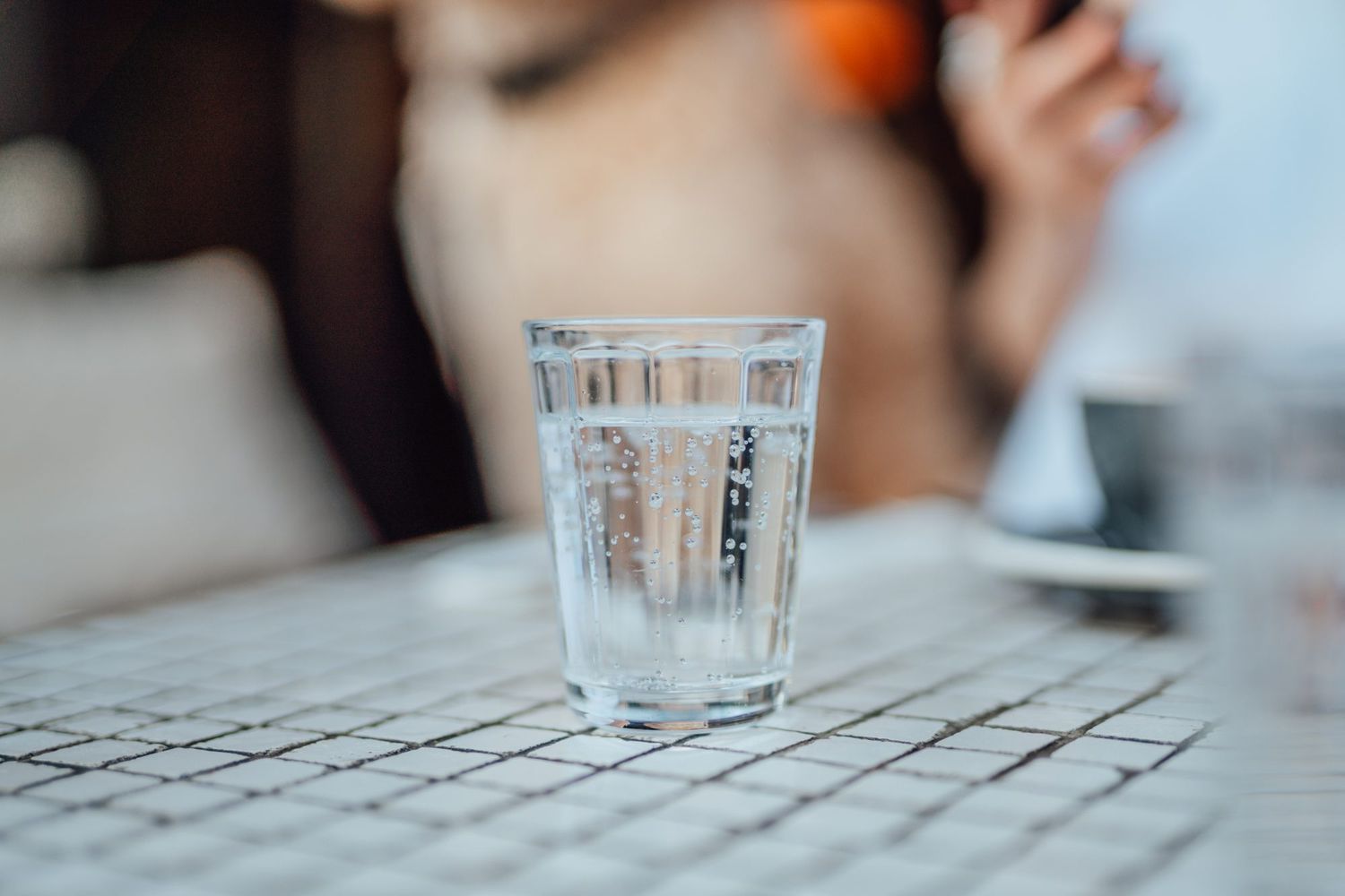 glass of seltzer on table